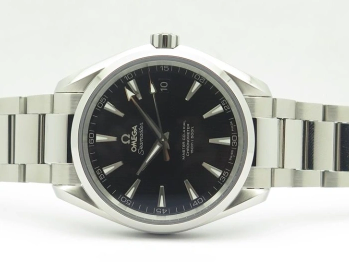 0312 Aqua Terra 150M SS VSF 1:1 Best Edition Black Textured Dial Silver Markers On SS Bracelet A8500 Super Clone Chic 8062